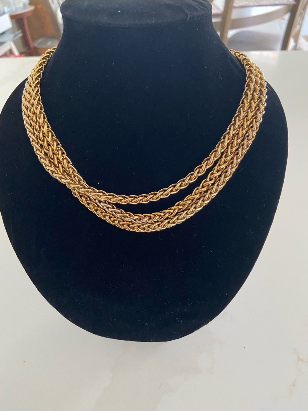 Gold Rope Chain Double Strand Necklace 26 inches